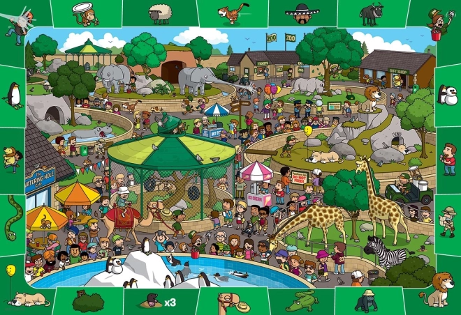 Eurographics Spot & Find – den v zoo, puzzle 100 dílků