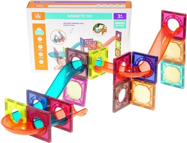 Magnetic DIY magnetické stavebnice – kuličková dráha 37 dílů