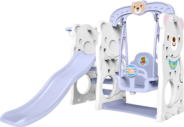 Dětská herní sestava 3v1 - skluzavka, houpačka a koš