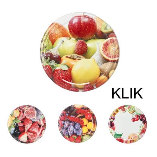 Kovové zavařovací víčko klik BerriesMix3 63 mm