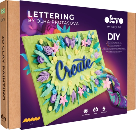 OKTO lettering výtvarný set malování hmotou create 30 × 40 cm