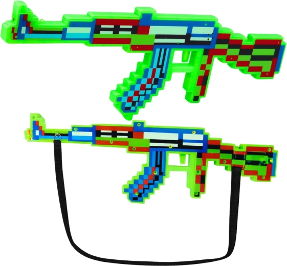 Pikselová zelená hračka puška se světly a zvuky 45 cm