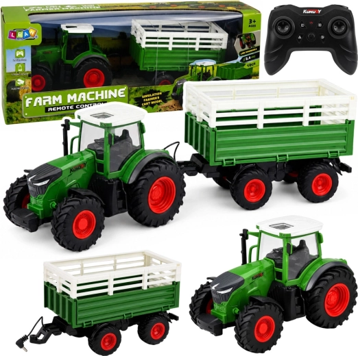 Traktor na dálkové ovládání s vyklápěcí vlečkou 1:24 se světly