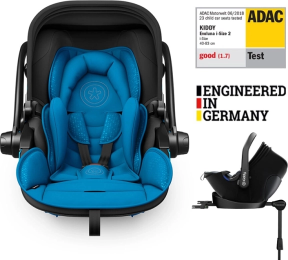 Kiddy Evoluna i-Size 2 autosedačka s ISOFIX bází 40–83 cm, Summer Blue