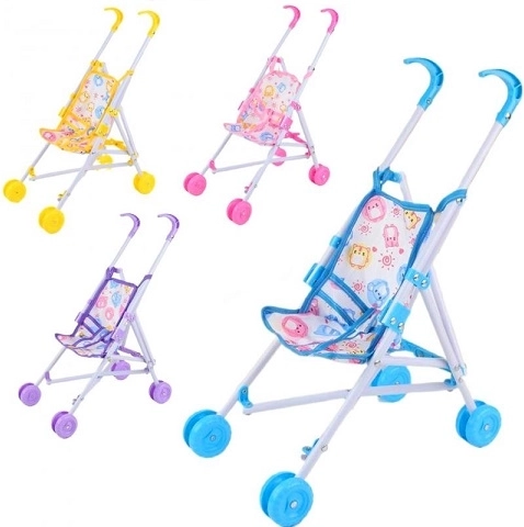 Kovový kočárek pro panenky typu golfky 52 cm