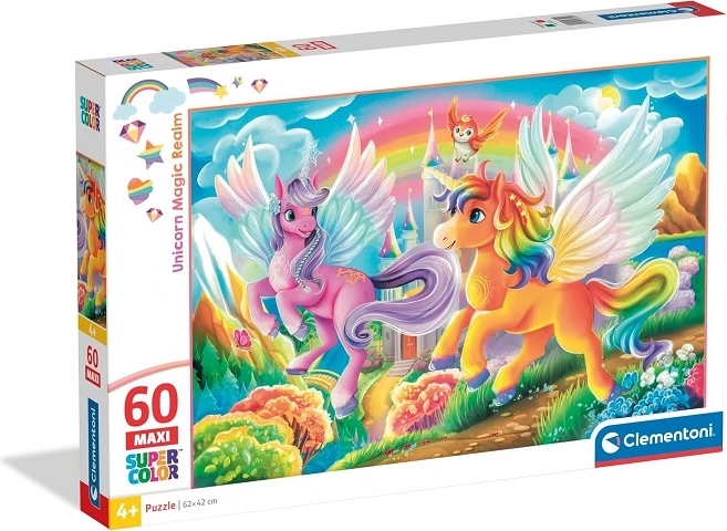 Clementoni maxi puzzle jednorožci 60 dílků unicorn magic