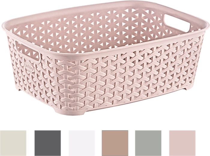Plastový košík s ratanovým vzorem 29 × 22 × 11 cm, 5,2 l