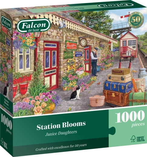 Falcon puzzle Květy na železniční stanici 1000 dílků