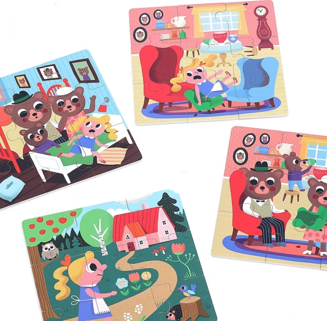 Vilac dřevěné puzzle zlatovláska 4 v 1