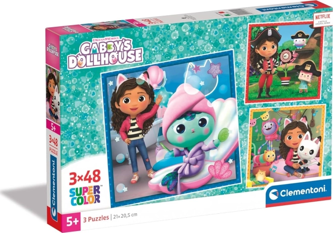 Puzzle CLEMENTONI Gábinin kouzelný domek 3×48 dílků