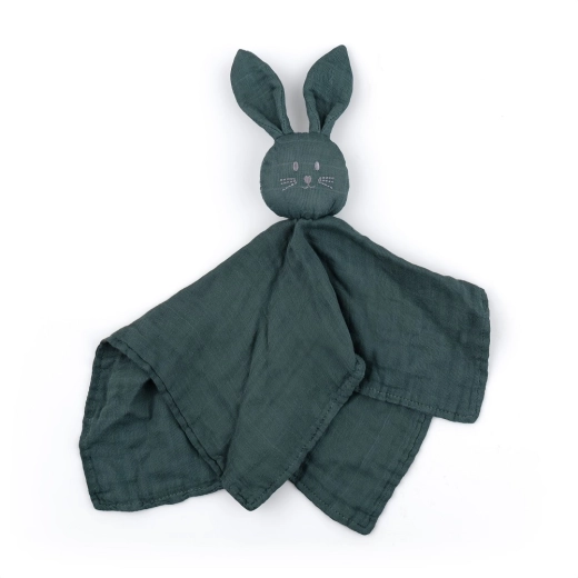 Mazlící zajíček z bambusového mušelínu Hugo Misty Green