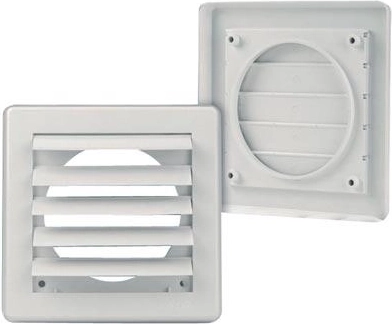 Větrací gravitační mřížka 175 × 175 mm pro potrubí 125 mm – bílá