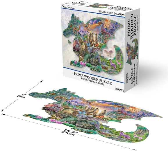 Prime 3D dřevěné puzzle Začarovaní draci 300 dílků