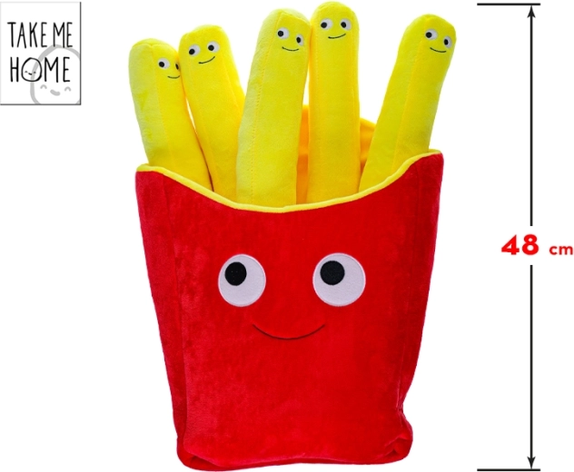 Plyšová hračka hranolky s obličejem 48 cm