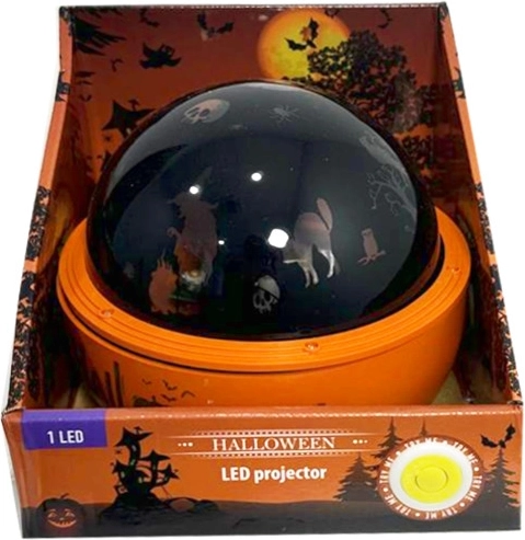 Halloweenský světelný projektor s tichou rotací, LED, 16 × 13,5 cm