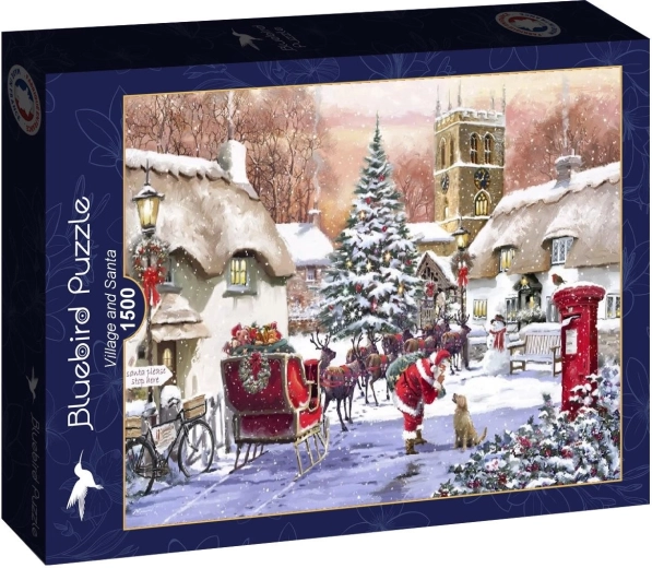 Puzzle Bluebird Santa na vesnici 1500 dílků