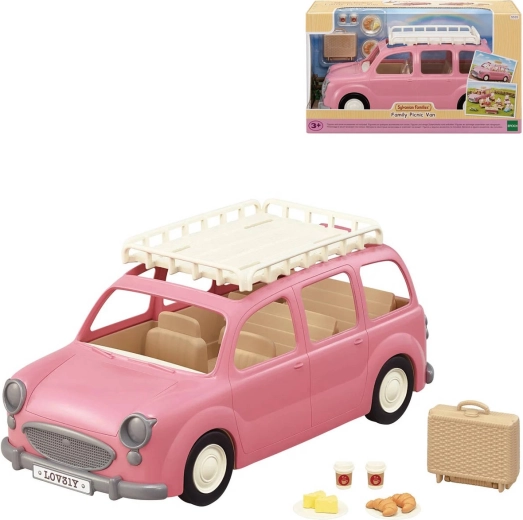 Sylvanian Families růžový rodinný van s piknikovými doplňky