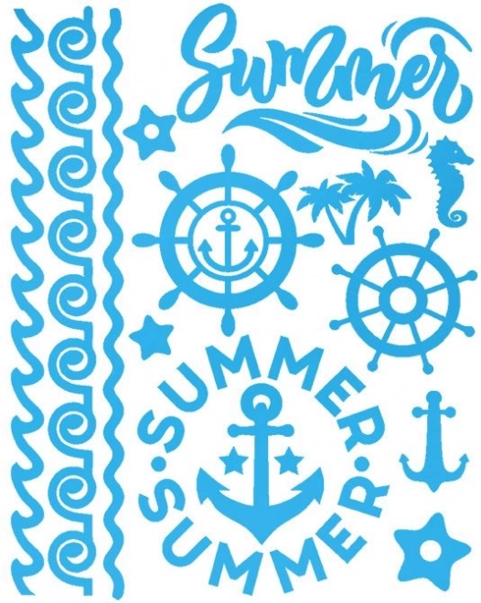 Naprasovatelné nášivky s námořnickým motivem – velký arch 20 × 30 cm