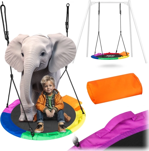 Neo-Sport houpačka hnízdo Swingo 110 cm duhová
