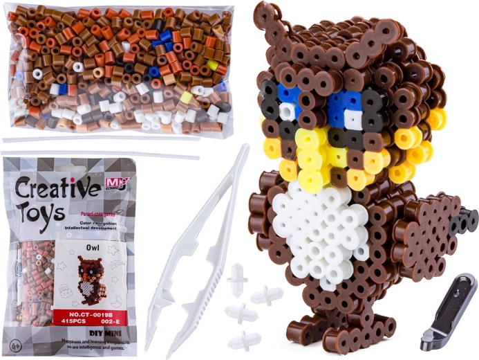 Koralíky na zažehlování 3D – sova (sáček)