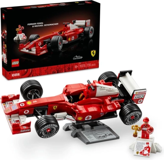 Lego Icons Ferrari F2004 a Michael Schumacher stavebnice