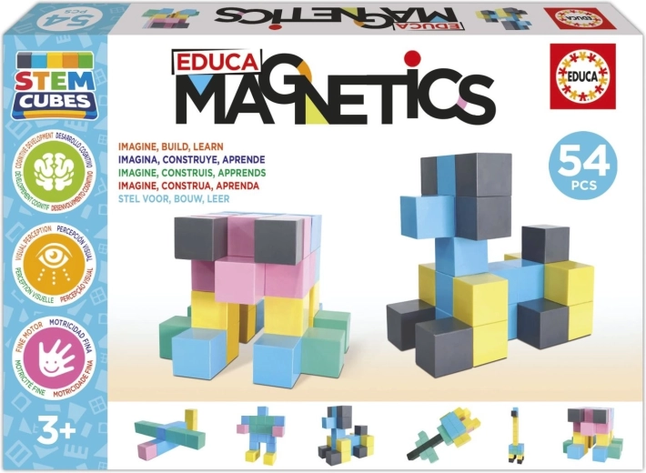 EDUCA magnetická stavebnice Magnetics STEM kostky 54 dílků