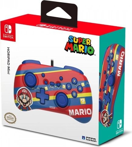 Kompaktní kabelový ovladač HORIPAD Mini pro Nintendo Switch Super Mario – Červená