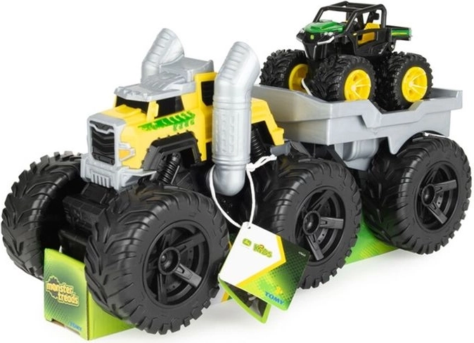 Tomy John Deere Monster treads roaring rev up hauler – sada monster trucku s přepravníkem a vozidlem gator