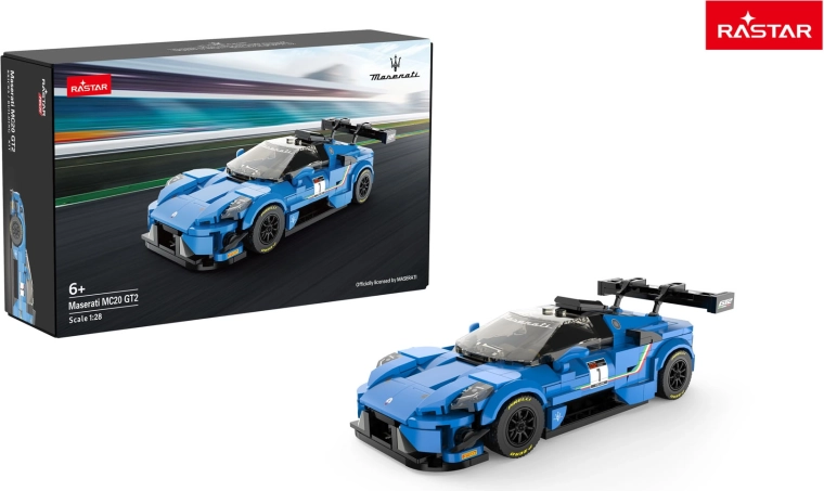 Stavebnice auto Rastar Maserati MC20 GT2 modré 1:28 - 1 kus