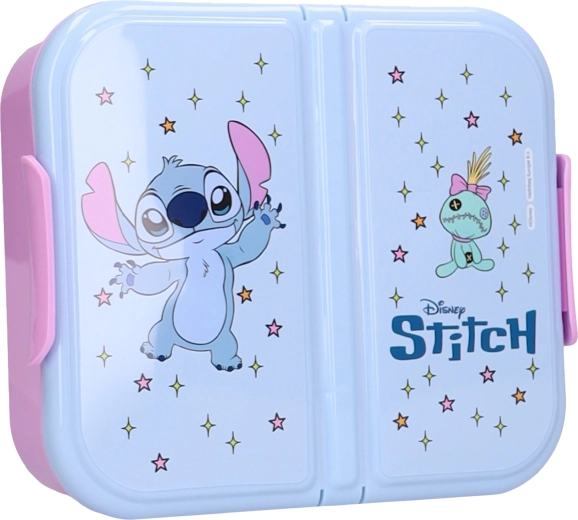 Svačinový box Disney Stitch Eat Yum Repeat se 3 přihrádkami 15 × 18 × 5 cm