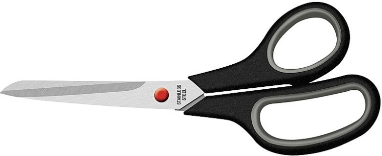 Nůžky s měkkým úchopem 21,5 cm, černé
