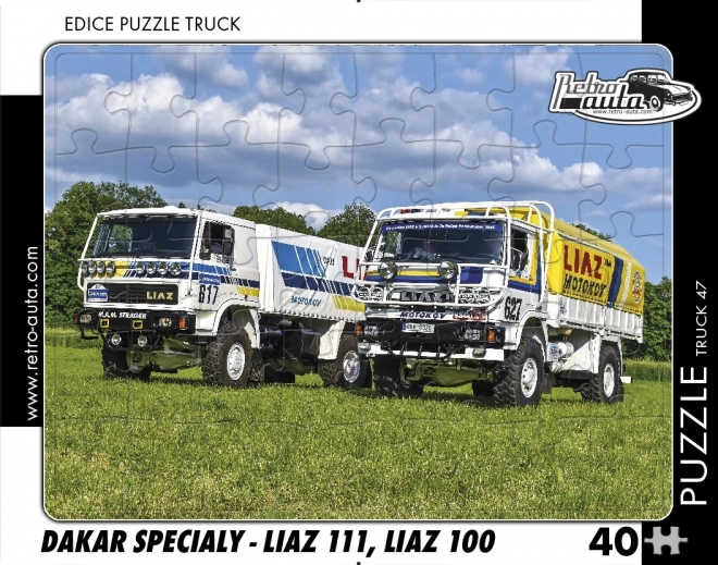 RETRO-AUTA puzzle TRUCK Dakar speciály LIAZ 111 a LIAZ 100 – 40 dílků