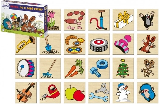 Didaktická hra Krtku co k sobě patří pro děti