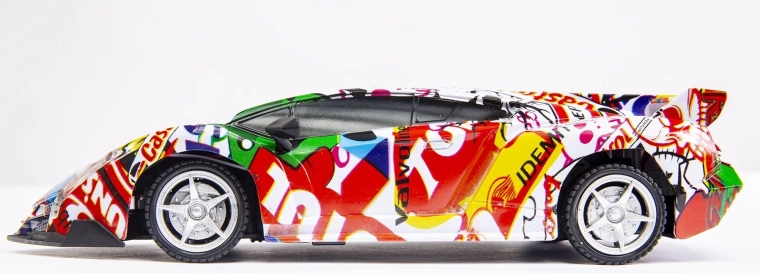 Dálkově ovládané sportovní auto se světly - 1 kus