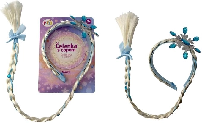 Plejo čelenka s copem modrá