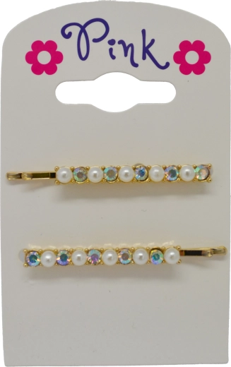 Sada 2 sponek do vlasů s perlami a kamínky