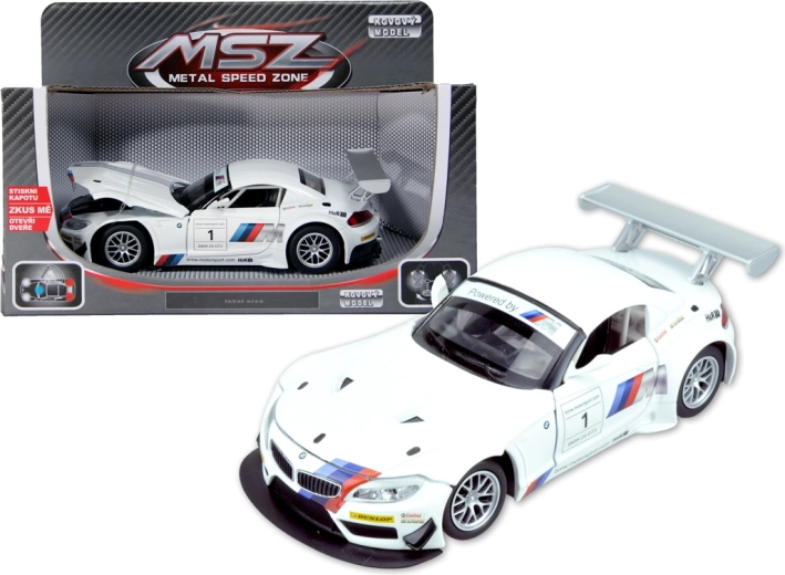 Kovový model auta 1:24 bmw z4 gt3 se světlem a zvukem