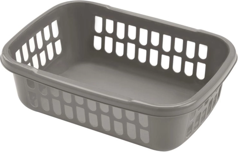 Plastový úložný košík HEIDRUN 36 × 27 × 10,5 cm, mix barev