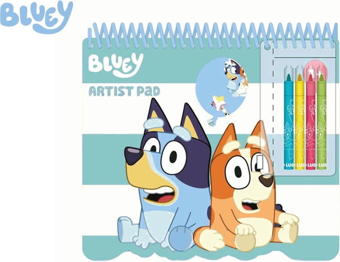 Bluey sada omalovánek se šablonami, samolepkami a fixy