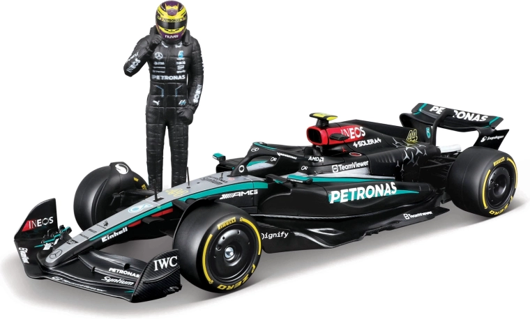 Bburago model F1 Mercedes-AMG Petronas W15 2024 Lewis Hamilton 1:24 s figurkou jezdce
