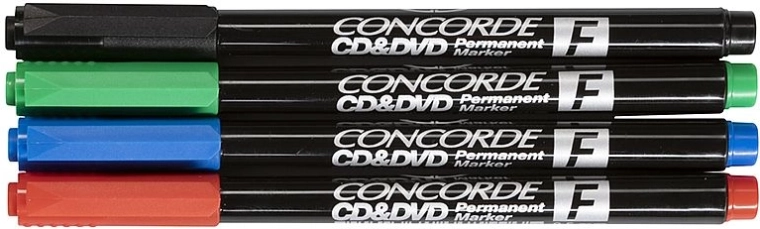 Permanentní popisovače CONCORDE na CD a DVD – sada 4 ks