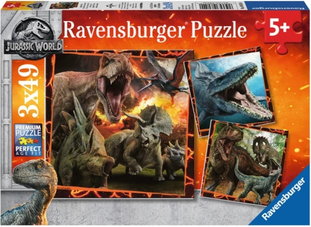 Ravensburger puzzle JURASSIC WORLD: Fallen Kingdom 3×49 dílků