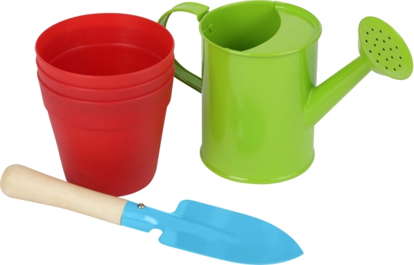 Small foot dětská zahradnická sada s konvičkou, lopatkou a květináči