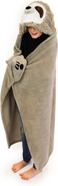 Hřejivá dětská deka s kapucí lenochod Cozy Noxxiez