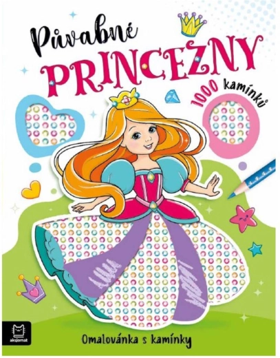 Půvabné princezny – omalovánka se samolepicími kamínky