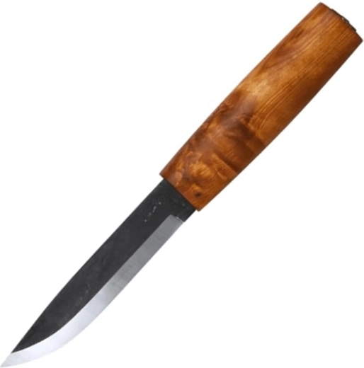 Helle Viking venkovní lovecký nůž 11 cm, dřevo z kořenové břízy, kožené pouzdro