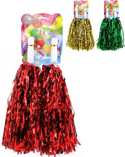 Roztleskávačkové pompony s třásněmi 30 cm (2 ks) – různé barvy