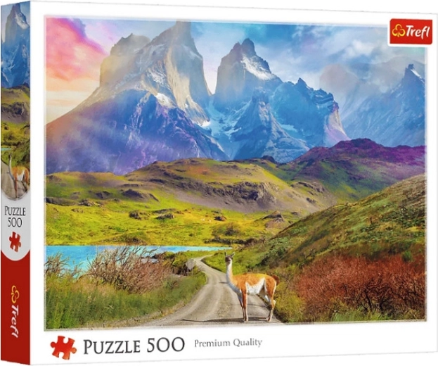 Puzzle 500 dílků Lama v Patagonii