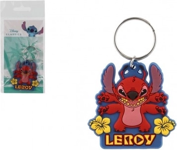 gumová klíčenka lilo & stitch červená 9 cm