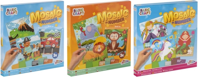 Kreativní mozaikový set podle čísel 22 × 22 cm – 3 obrazy
